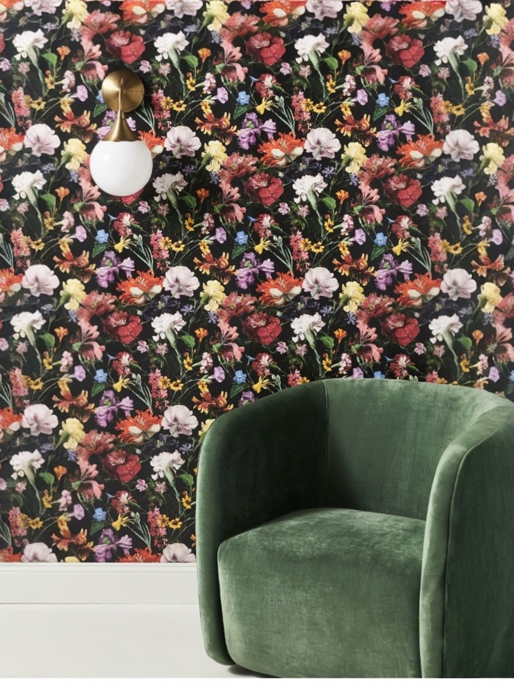 Anthropologie Lane Wallpaper UB8141 Floral Black Botanical 2 Rolls 99 Sq Ft